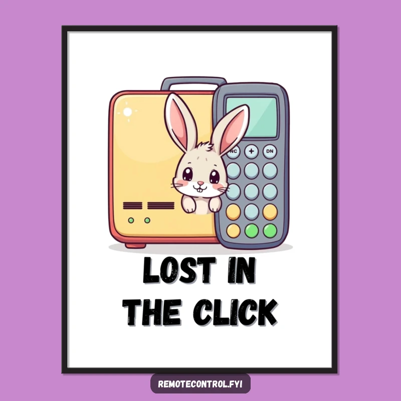 Funny Bunny Remote Control Poster: Add Whimsy to Your Walls