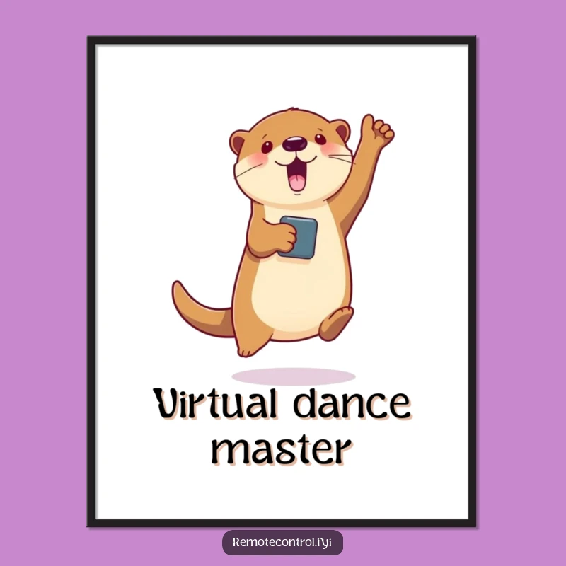 Funny Otter Virtual Dance Poster: Otter's Digital Moves, Artistic Funny Gift