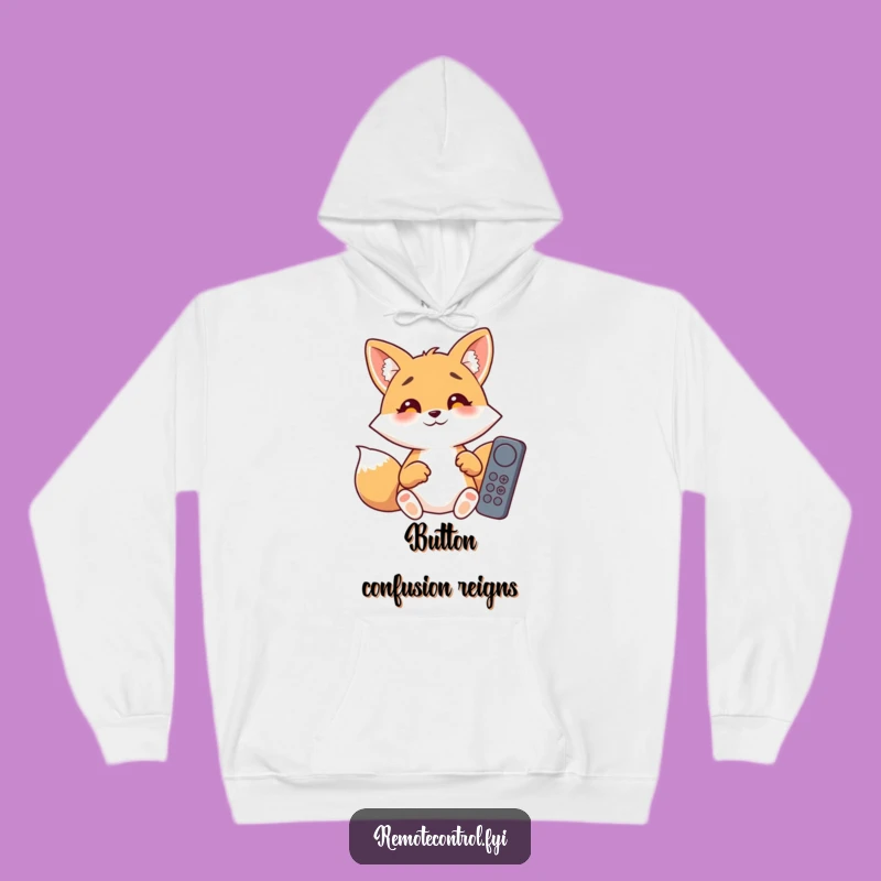 Cozy Funny Fox Remote Fumble Hoodie - Warm & Witty Wear!