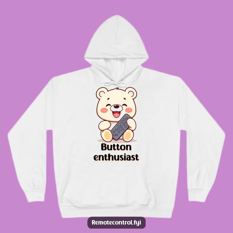 Funny Bear Hoodie: Cozy Remote Control Power, Perfect Humorous Gift