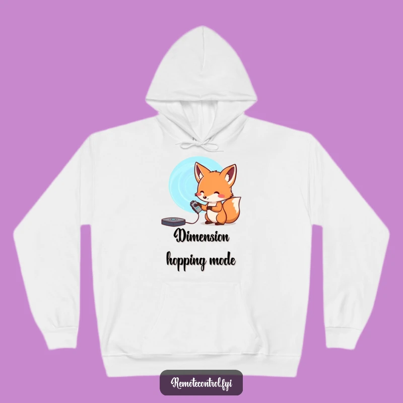 Cozy Funny Fox Portal Hoodie: Journey into Comfort with This Remote Design