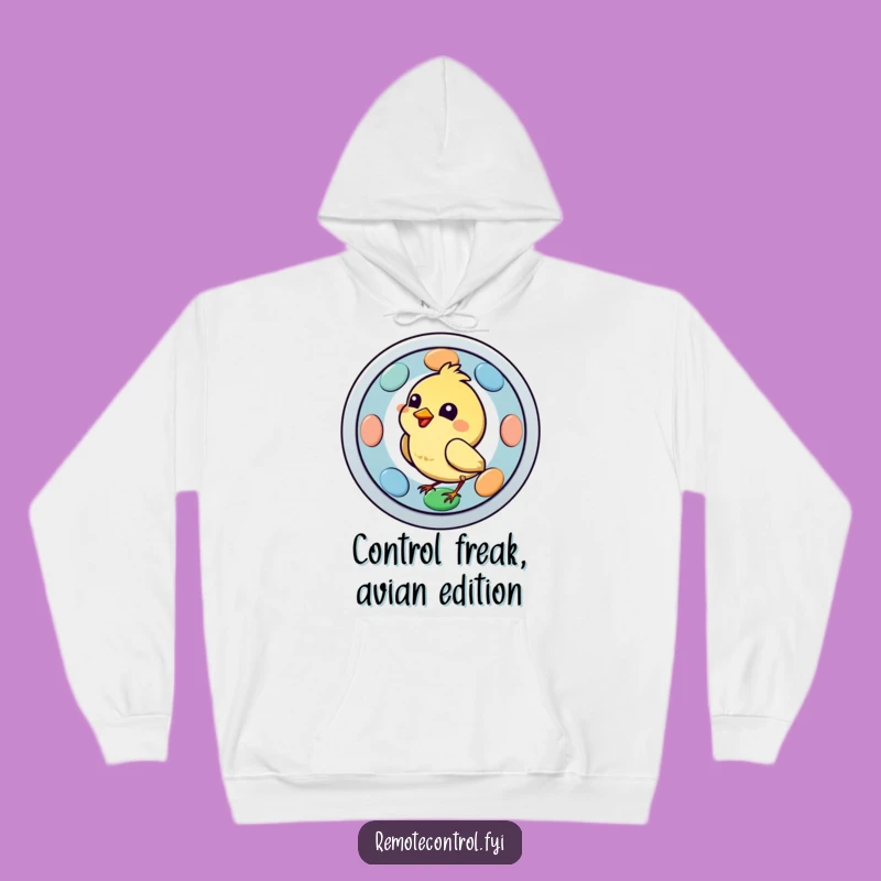 Funny Bird Remote Hoodie: Cozy Comedic Avian Controller Gift for Chilly Days