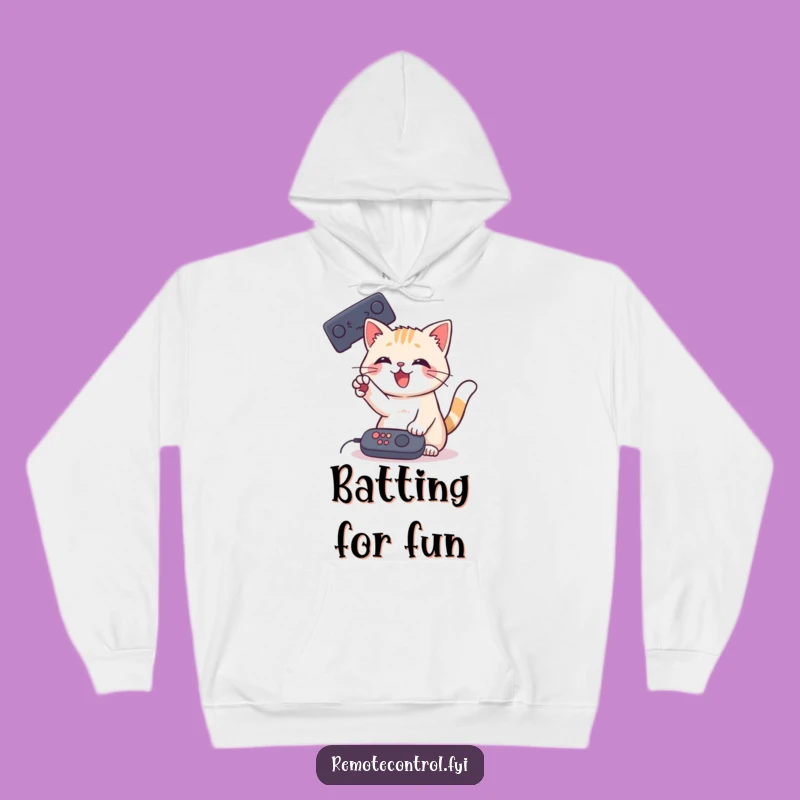 Funny Cat Remote Hoodie: Cozy Playful Paw Sweatshirt, Great Funny Gift