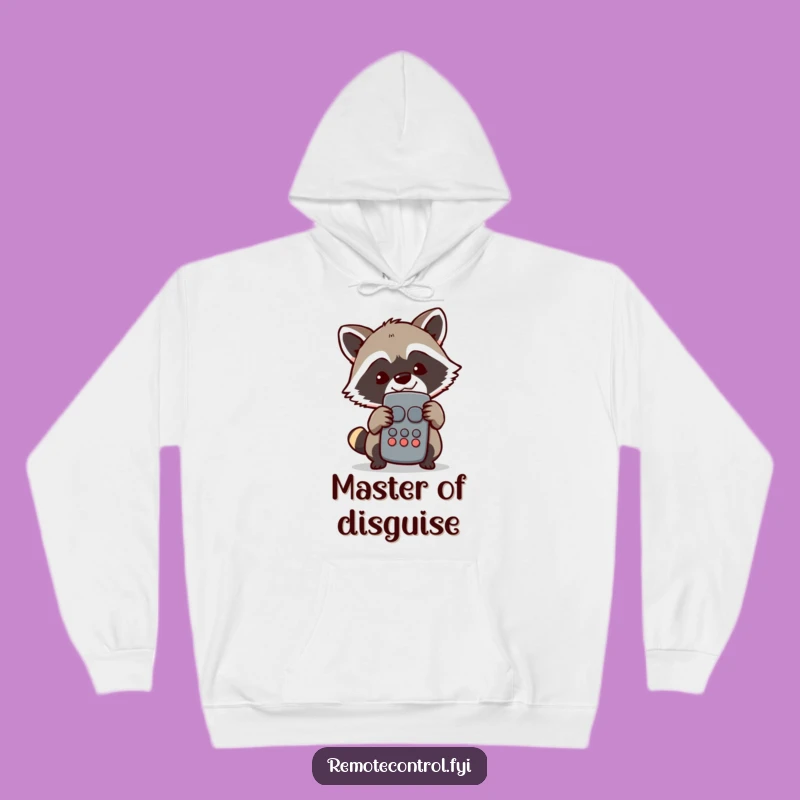 Funny Raccoon Cozy Hoodie: Mischievous Remote Thief, Warm Funny Gift for Ultimate Comfort