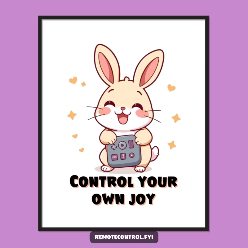 Free Printable Wall Art: Funny Rabbit Button Master Downloadable Art