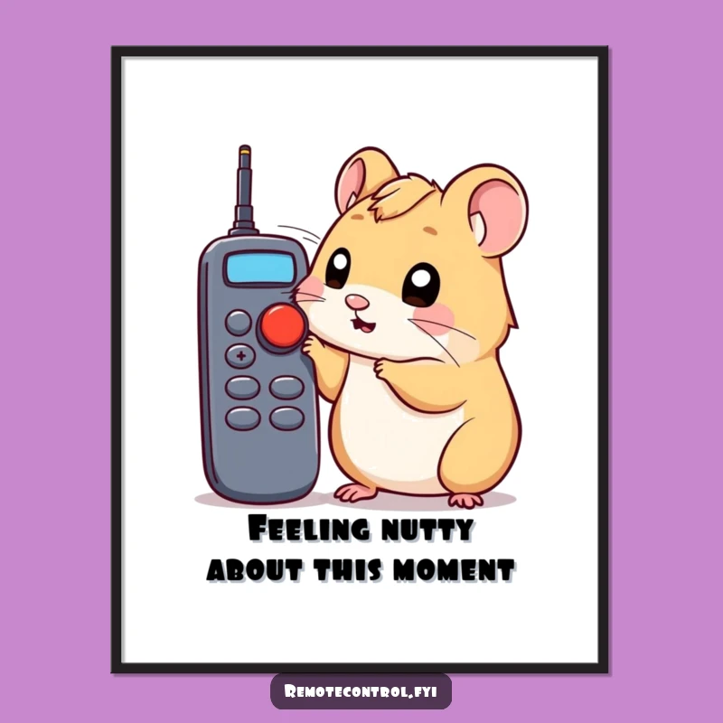 Funny Free Printable Hamster Wall Art: Curious Remote Explorer Downloadable Decor