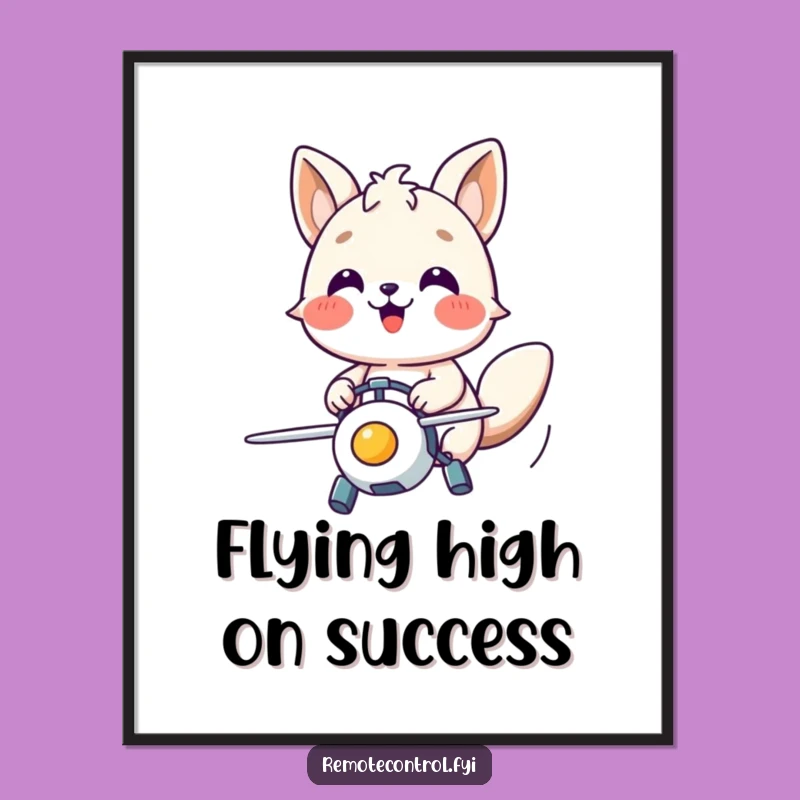 Funny Free Printable Wall Art: Happy Animal Toy Pilot - Humorous Downloadable Decor