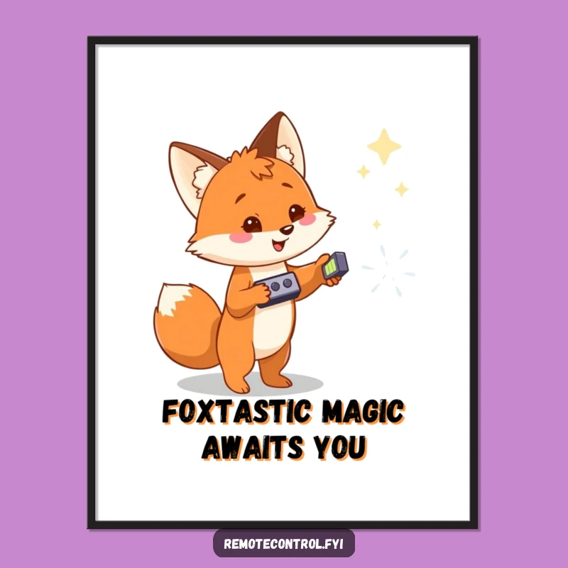 Free Printable Wall Art: Enchanting Fox & Magic Remote Control Downloadable Art