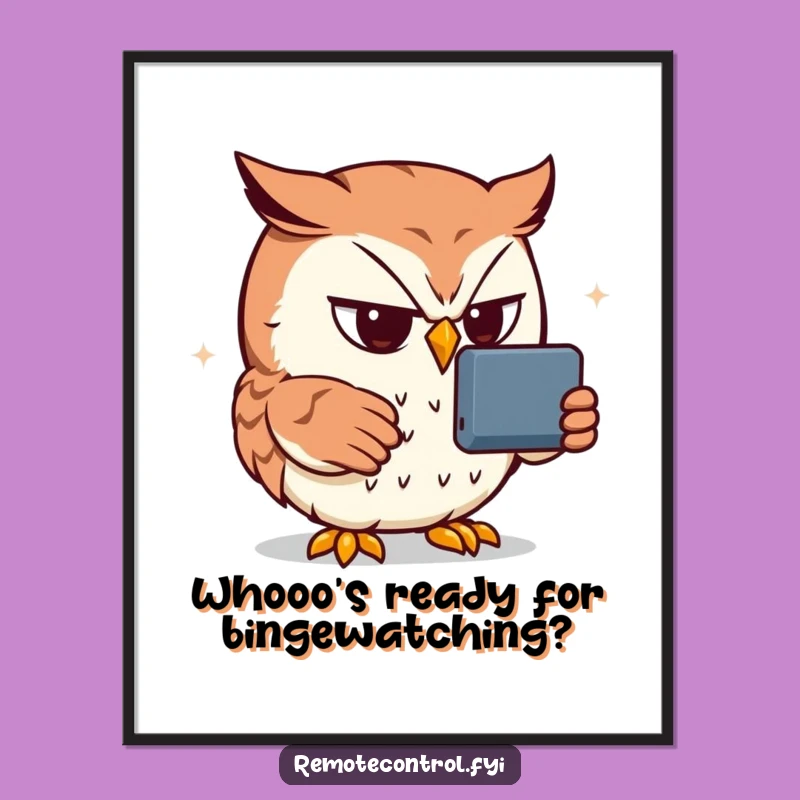 Funny Free Printable Owl Wall Art: Determined Remote Control Fan Downloadable Decor