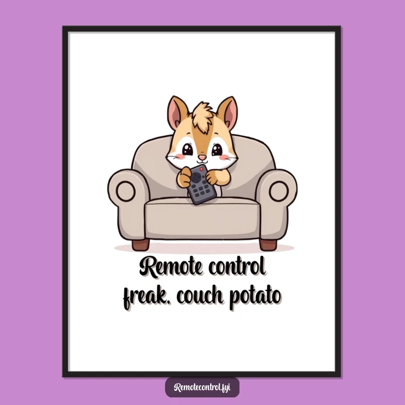 Funny Free Printable Wall Art: Mischievous Squirrel Remote Control Decor