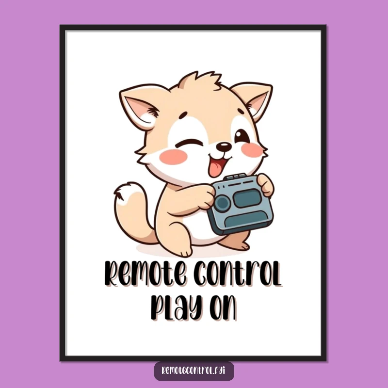 Funny Free Printable Wall Art: Playful Animal Remote Silly Downloadable Decor