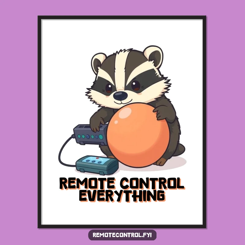 Free Printable Wall Art: Badger Controls Ball - Funny Downloadable Decor for Your Home