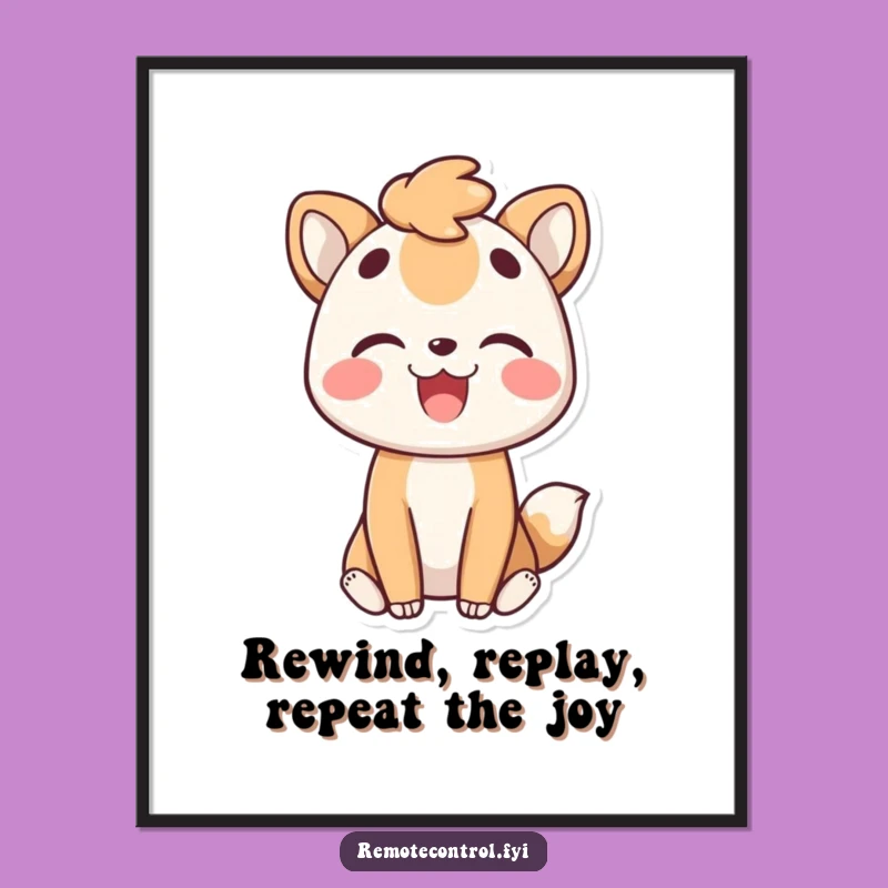 Free Printable Wall Art: Joyful Animal Rewinding Happy Memories