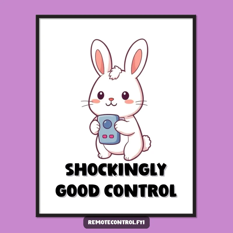 Surprised Rabbit Remote Wall Art: Funny Free Printable Downloadable Art