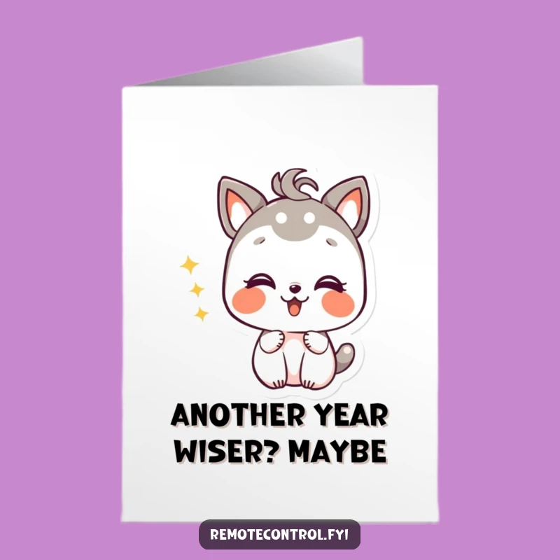 Free Printable Birthday Card: Mischievous Animal TV Fan - Instant Download Humor