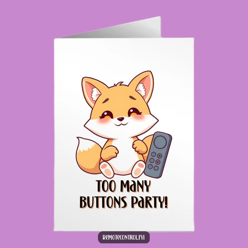 Free Printable Birthday Card: Giggling Fox Remote Fumble Funny Digital Gift