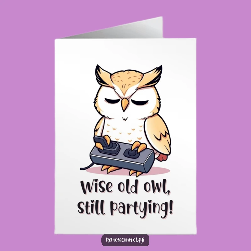 Free Printable Birthday Card: Owl Remote Focus, Hilarious Downloadable Gift
