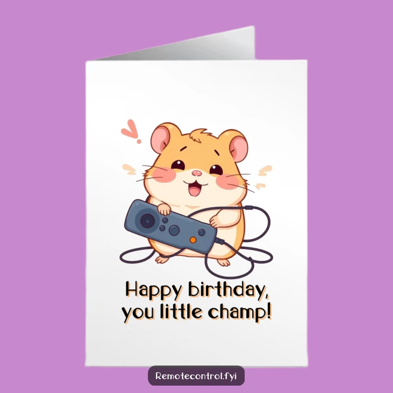 Free Printable Birthday Card: Silly Hamster Gaming Relief Downloadable Gift