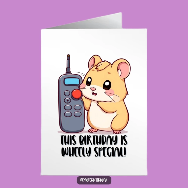 Free Printable Funny Hamster Birthday Card: Curious Remote Explorer Downloadable Gift