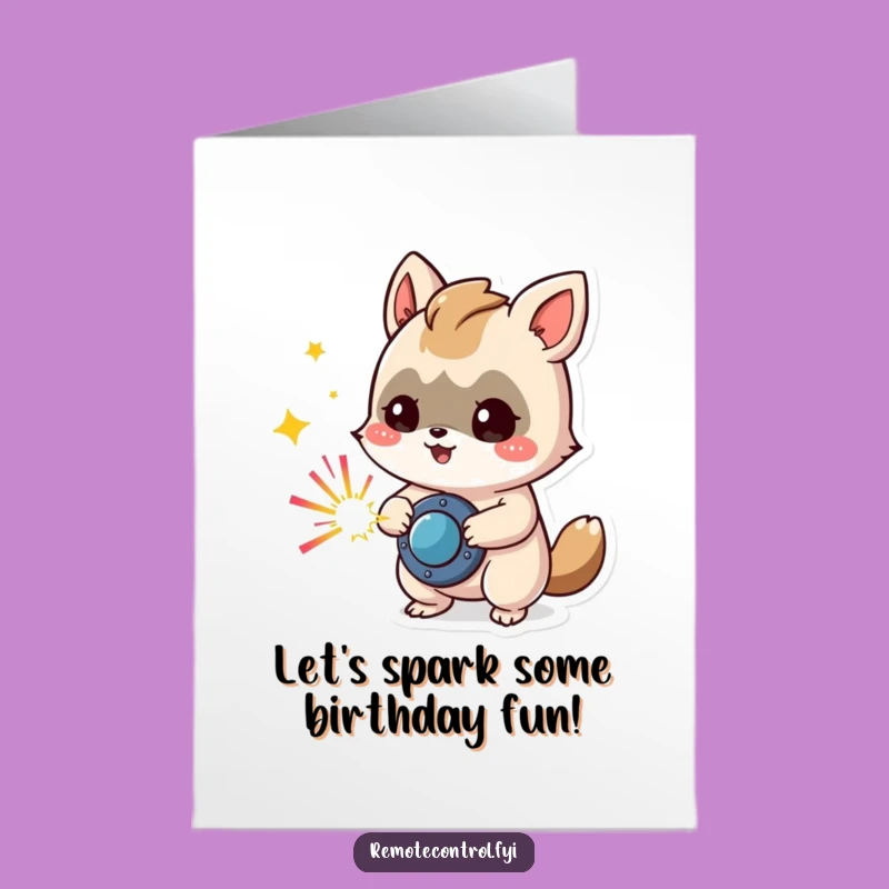 Free Printable Birthday Card: Mischief Animal Sparking Joyful Fun