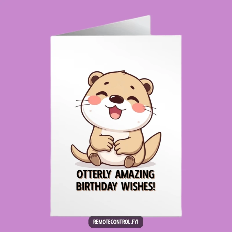 Free Printable Otter Birthday Card: Funny Downloadable Gift for Tech Lovers