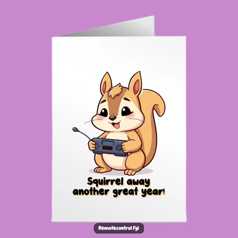 Free Printable Squirrel Birthday Card: Focused Fun Downloadable Gift