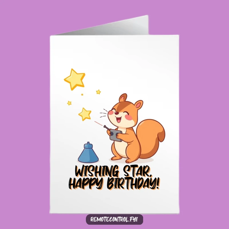 Free Printable Squirrel Birthday Card: Star Launch Fun Downloadable Gift