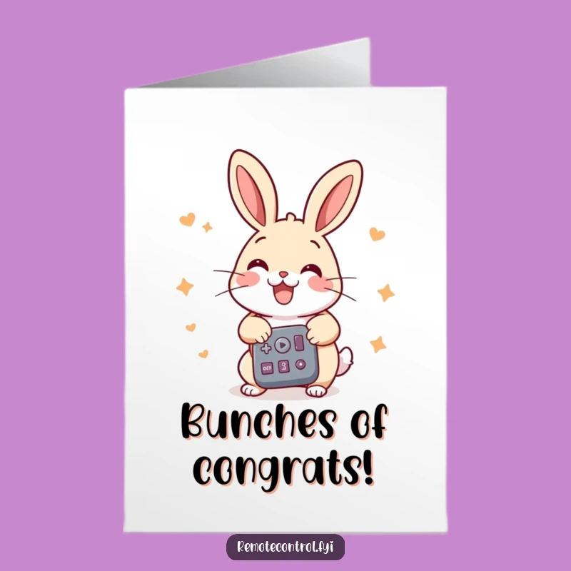 Free Printable Congrats Card: Rabbit Power Up Downloadable Gift
