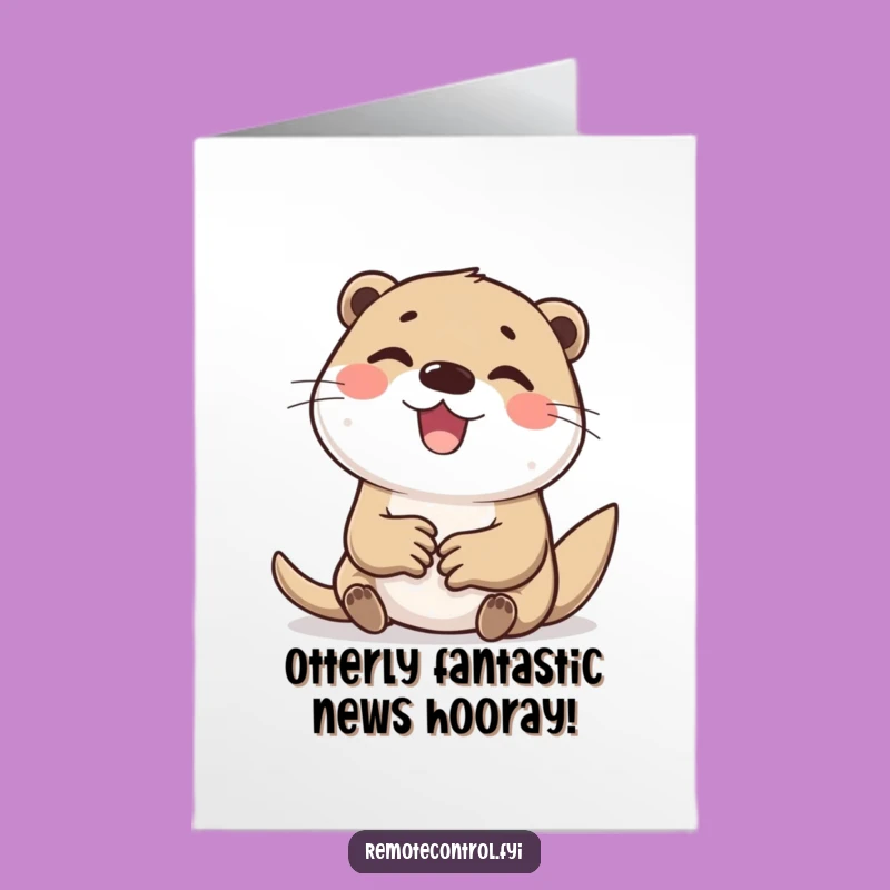 Free Printable Otter Congratulations Card: Delighted Animal Downloadable Gift