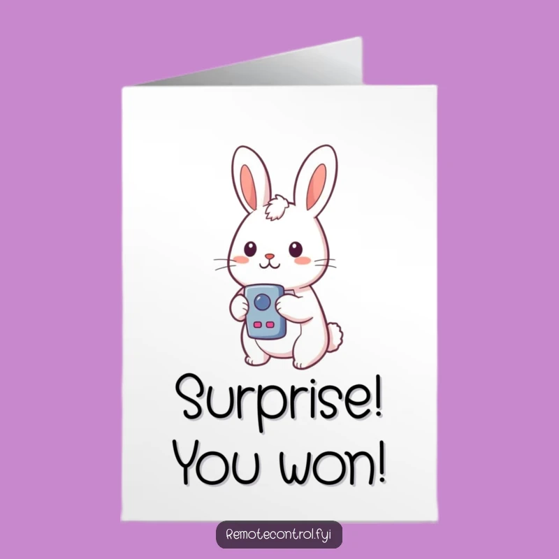 Wow! Free Printable Card: Rabbit’s Surprised Remote Discovery Downloadable Congrats