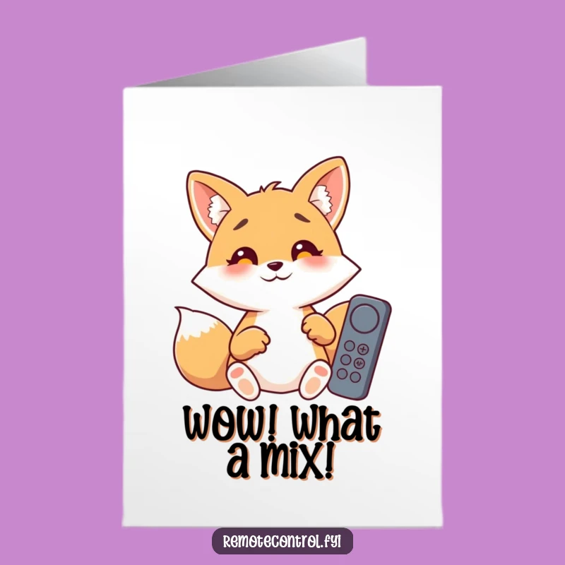 Free Printable Congrats Card: Fox Remote Chaos Humorous Downloadable Gift