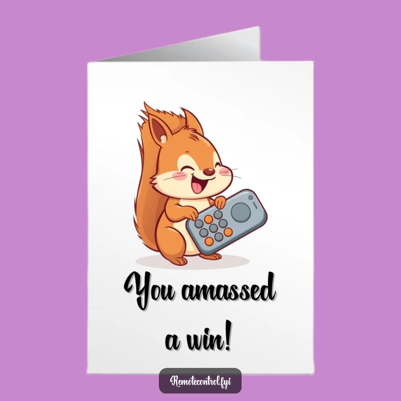 Free Printable Congrats Card: Squirrel Big Win Downloadable Gift