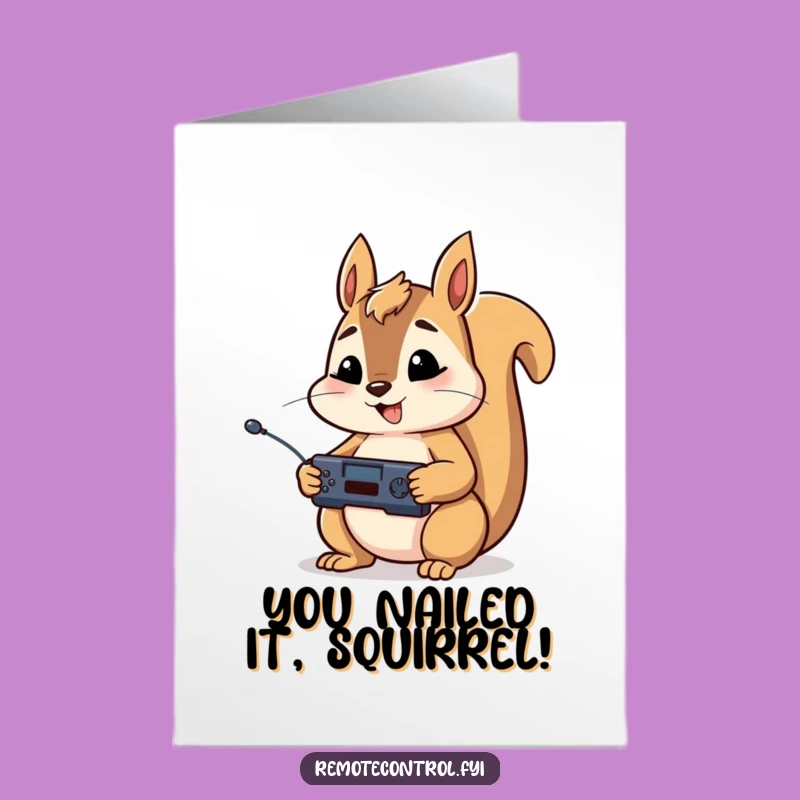Free Printable Squirrel Congrats Card: Focused Fun Downloadable