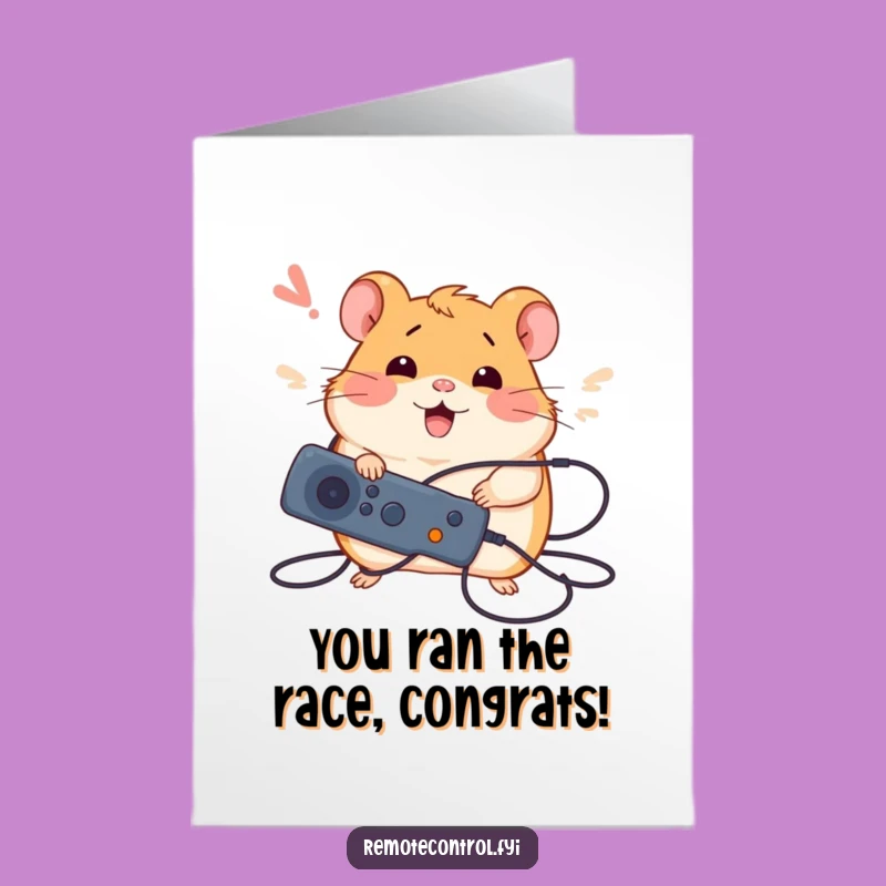 Free Printable Congrats Card: Hamster's Wires Cleared Downloadable Gift