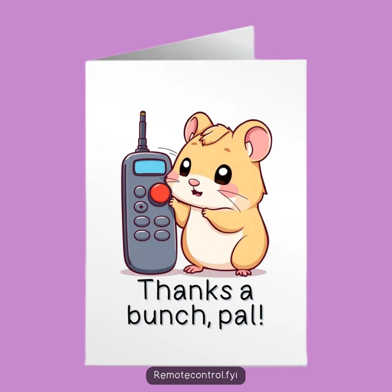 Free Printable Funny Hamster Thank You Card: Small Wonders Downloadable Gift