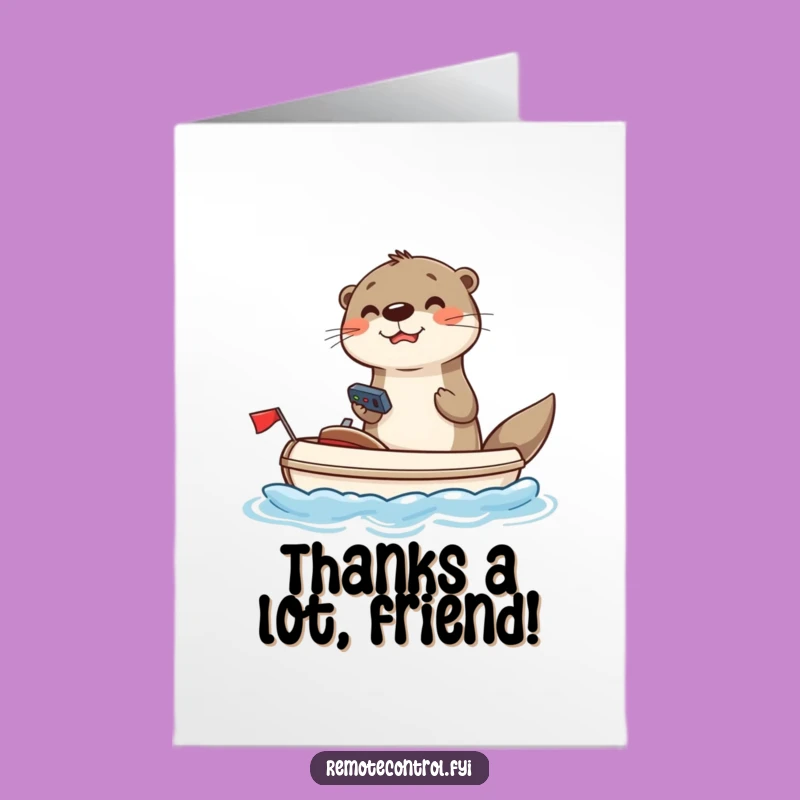 Free Printable Funny Otter Thank You Card: Smooth Sailing Thanks Downloadable Gift