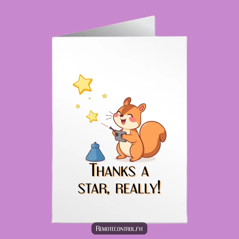 Free Printable Squirrel Thank You Card: Starry Gratitude Downloadable