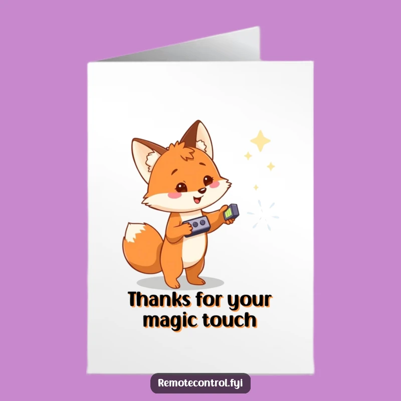 Free Printable Thank You Card: Fox's Magical Gratitude Downloadable Gift