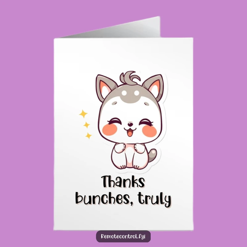 Free Printable Thank You Card: Giggling Animal Remote Master - Easy Download Gift