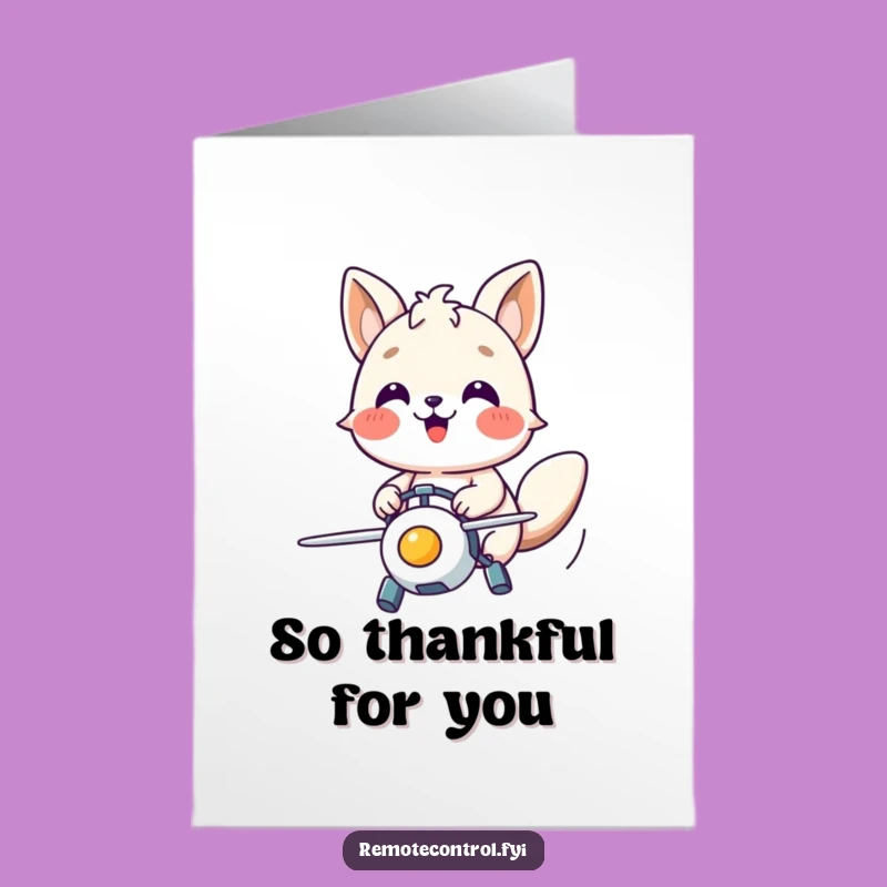 Free Printable Thank You Card: Happy Toy Pilot Animal - Easy Download Fun