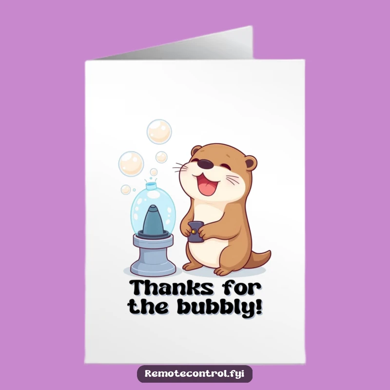 Free Printable Thank You Card: Otter Bubble Fun - Cute Funny Downloadable Gift