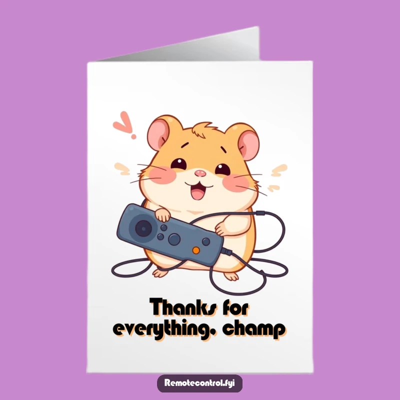 Free Printable Thank You Card: Hamster's Happy Sigh Downloadable Gift