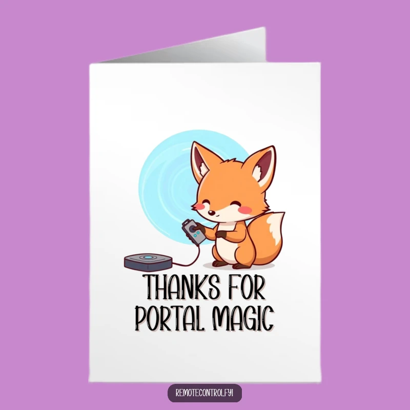 Free Printable Thank You Card: Fox Portal Express Downloadable Gift