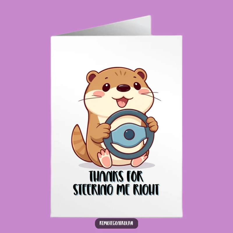 Free Printable Funny Otter Thank You Card: Grateful Driver, Downloadable Gift of Thanks