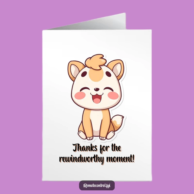 Free Printable Thank You Card: Joyful Animal Rewinding Gratitude
