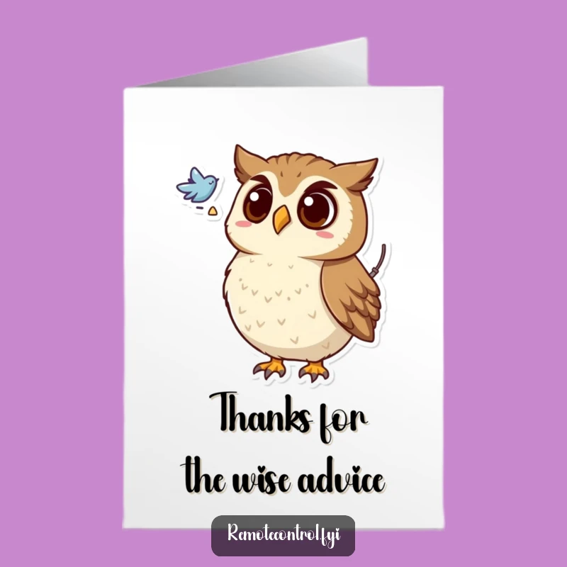 Free Printable Thank You Card: Owl's Surprised Gratitude Downloadable Gift