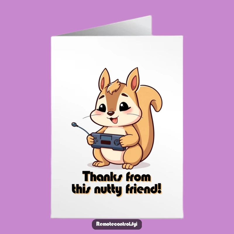 Free Printable Squirrel Thank You Card: Grateful Squirrel Downloadable