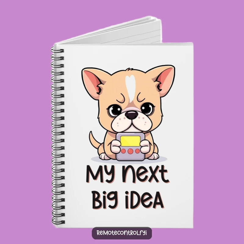 Funny Dog Remote Notebook: Lined Journal for Focused Thoughts and Ideas