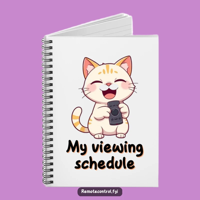 Funny Giggling Cat Notebook - Remote Control Journal - Perfect Funny Gift