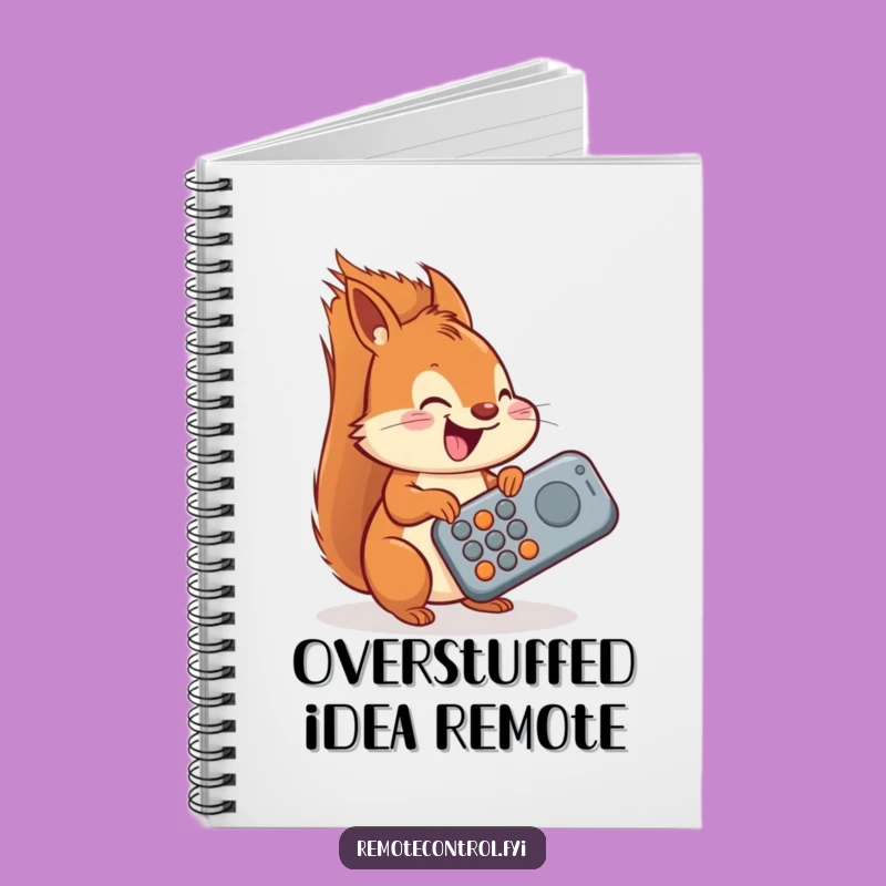 Funny Squirrel Notebook: Jot Down Notes with Oversized Remote Charm
